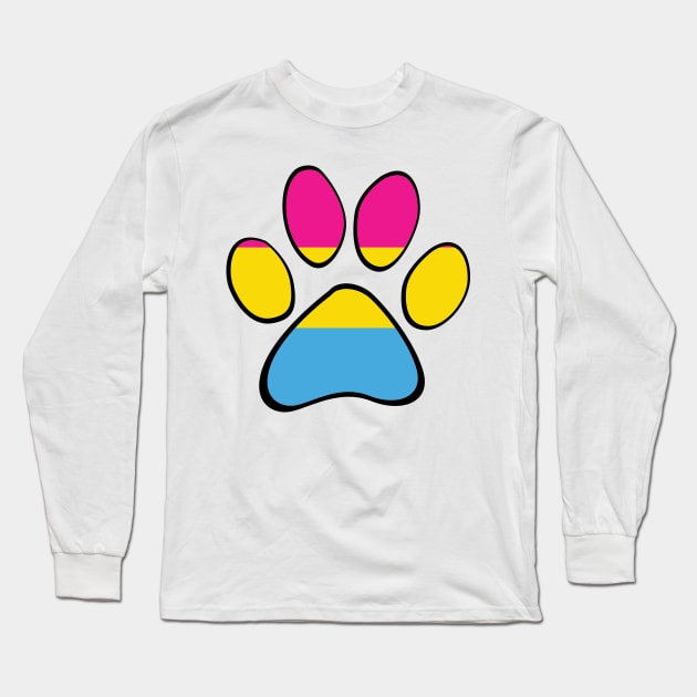 Pansexual Pride Paw Long Sleeve T-Shirt by HyperOtterDesigns